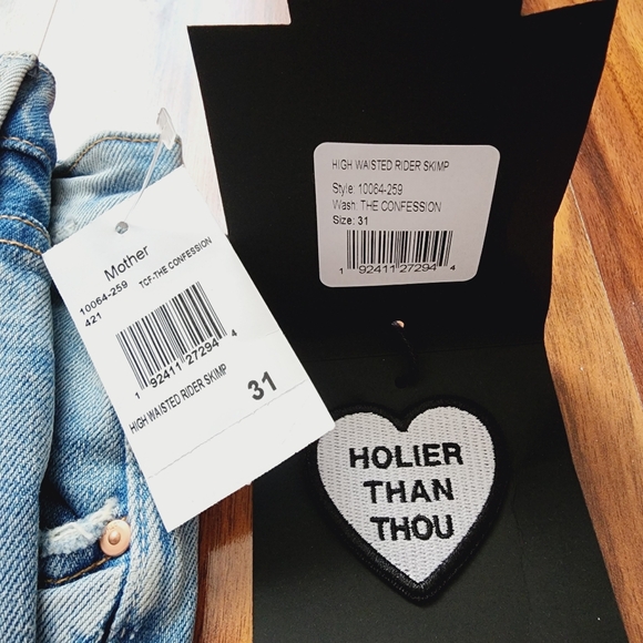 MOTHER NWT High Waisted Rider Skimp Wash: The Confession Trendy Stylish Size 31 - Picture 3 of 13